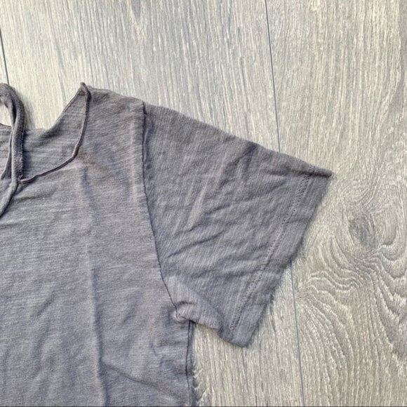 LNA Bolero Tee T-shirt Top Cut out Short Sleeve Cotton blend Brown Size XS - Picture 6 of 13
